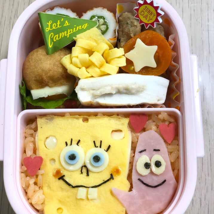 年少 幼稚園 子供 弁当 4 スポンジボブ